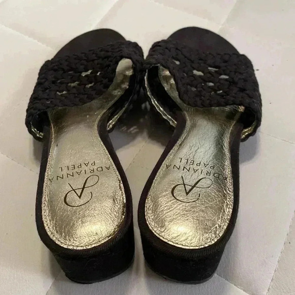 Adrianna Papell black leather weaved sandals - Picture 8 of 12